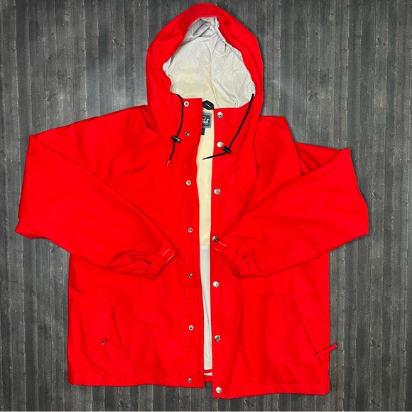 Woolrich Red Windbreaker Hooded Snap Button Jacket - Picture 2 of 11